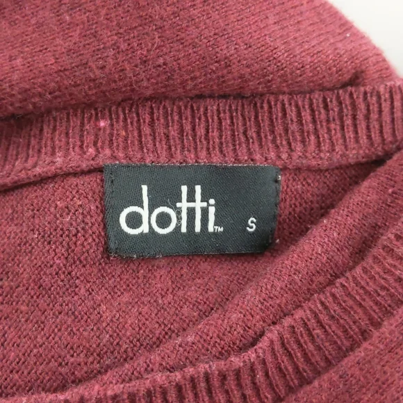 Dotti Women's Top Size Small Maroon 3/4 Sleeve Hi-Low Hem Round Neckline Jumper - Picture 12 of 14